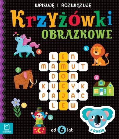 Krzyżówki obrazkowe z koalą. Od 6 lat. Wpisuję i r