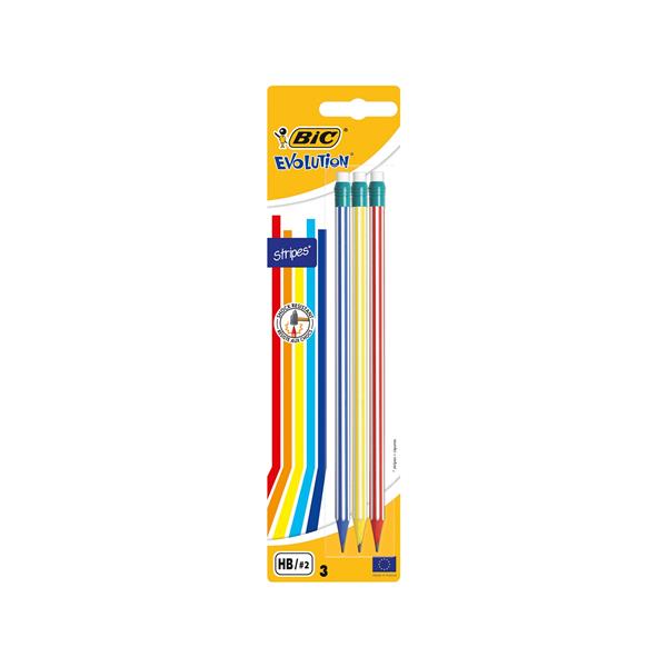 BIC OŁÓWEK EVOLUTION Z GUMKĄ  3 SZT