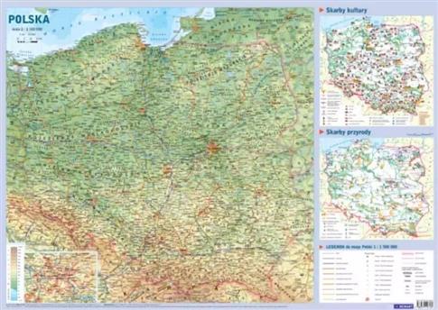 Mapa w tubie: Polska - fizyczna