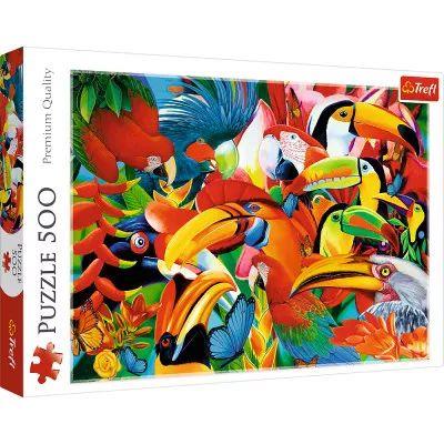 Puzzle 500 elementów. Kolorowe ptaki