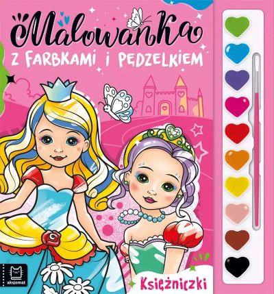 MALOWANKA Z FARBKAMI I PĘDZELKIEM. KSIĘŻNICZKI