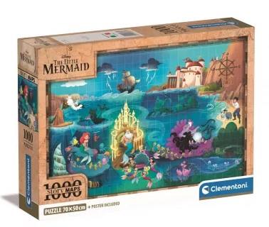 PUZZLE 1000 EL. COMPACT DISNEY MAPS LITTLE MERMAID