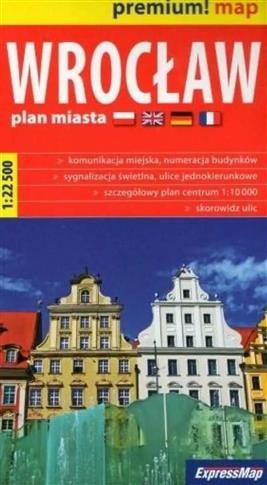 Wrocław; plan miasta w kartonowej oprawie 1:22 500