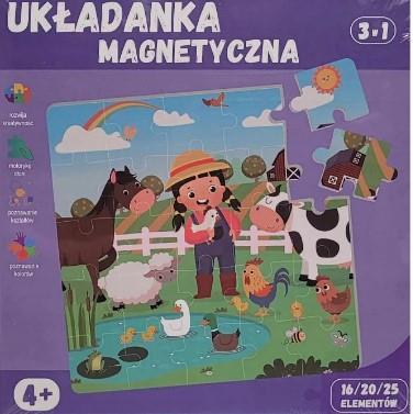 UKŁADANKA MAGNETYCZNA FARMA 3W1 4+