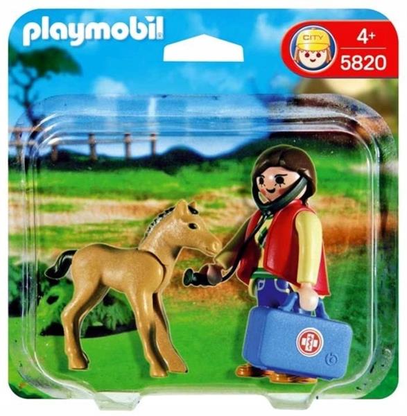 Playmobil  Ludziki zestaw pani Weterynarz  koń-68495