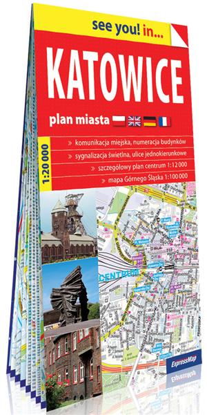 KATOWICE; PAPIEROWY PLAN MIASTA 1:20 000