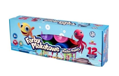 Farby plakatowe 12 kolorów 20 ml - Mini Mini