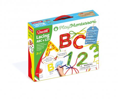 Play Montessori - Przeplatanka ABC+123 Quercetti