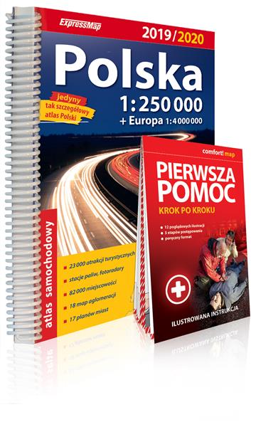 POLSKA 1:250 000. ATLAS SAMOCHODOWY + INSTRUKCJA P