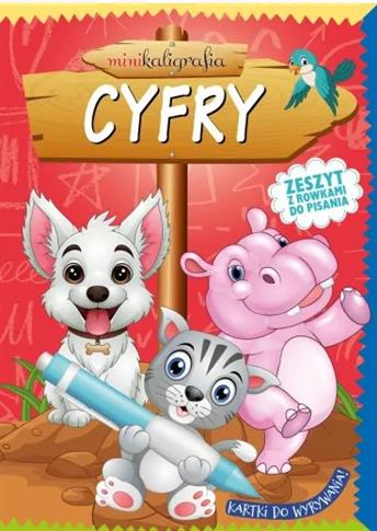 MINIKALIGRAFIA. CYFRY. ZESZYT Z ROWKAMI DO PISANIA