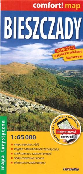 BIESZCZADY MAPA TURYSTYCZNA 1:65 000