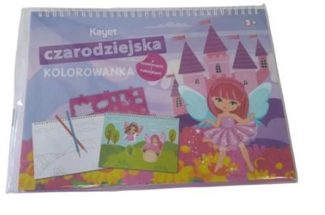 CZARODZIEJSKA KOLOROWANKA KAYET Z SZABLONAMI I NAK