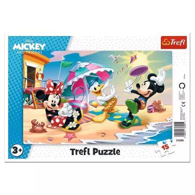 Puzzle 15 elementów, ramkowe. Zabawy na plaży, Dis