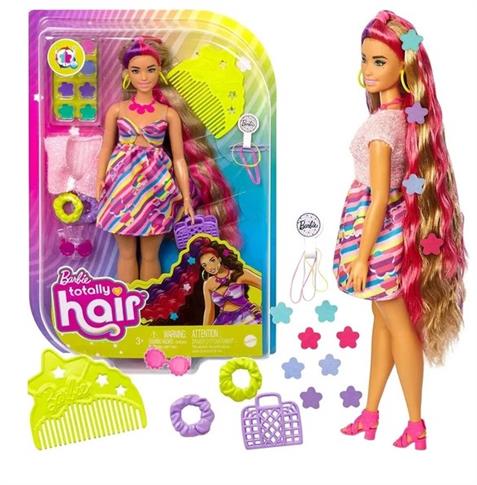 Barbie Lalka Totally Hair Kwiaty