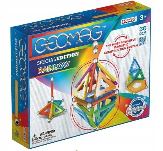 KLOCKI MAGNETYCZNE ZESTAW GEOMAG RAINBOW 36 ELEM.