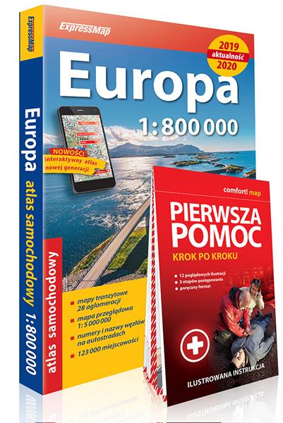 EUROPA 1:800 000. ATLAS SAMOCHODOWY + INSTRUKCJA