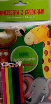 ZWIERZĘTA. MINI KOLOROWANKI. MINIZESTAW Z KREDKAMI