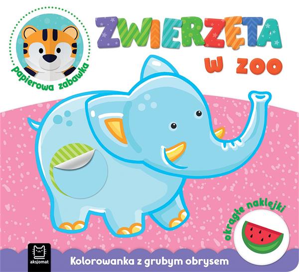 ZWIERZĘTA W ZOO. KOLOROWANKA Z GRUBYM OBRYSEM, OKR