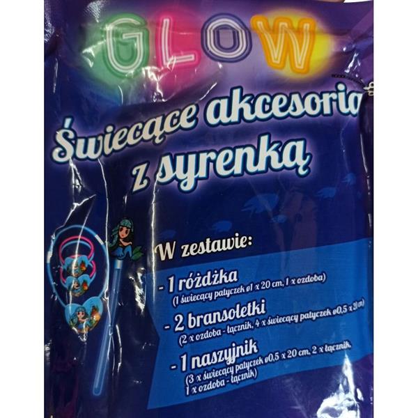 GLOW ŚWIECĄCE AKCESORIA Z SYRENKĄ