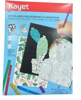 WYKLEJANKI I KOLOROWANKI Z FLAMASTRAMI KAYET 3+