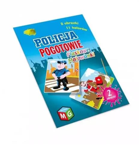 Piaskowe malowanki. Policja i pogotowie