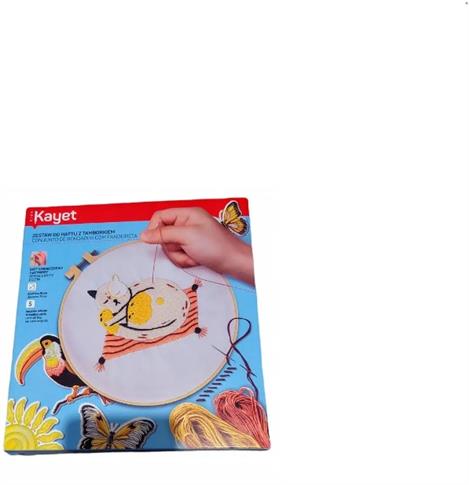 ZESTAW DO HAFTOWANIA Z TAMBORKIEM KOTEK ZESTAW KRE