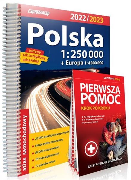 POLSKA; ATLAS SAMOCHODOWY 1:250 000 + INSTRUKCJA P