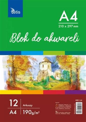 Blok do akwareli A4 190g 12ark. KB011-A4