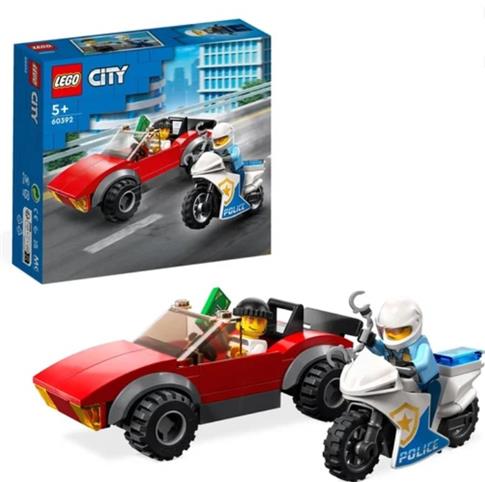 LEGO City, klocki, Motocykl policyjny, pościg za