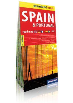 PREMIUM! MAP SPAIN AND PORTUGAL ROAD MAP