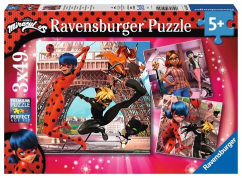 Ravensburger, puzzle, Miraculous, Biedronka i Czar