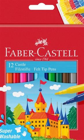 FABER-CASTELL, FLAMASTRY ZAMEK, 12 KOLORÓW