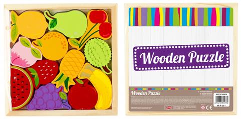 UKŁADANKA DREWNIANA 12 ELEMENTÓW OWOCE