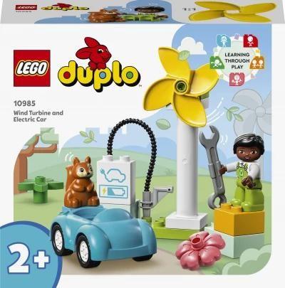 LEGO DUPLO, klocki Turbina wiatrowa i samochód ele