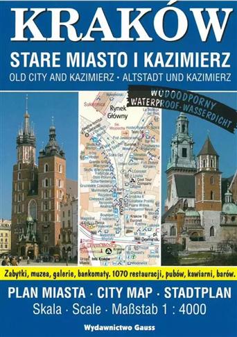 Kraków. Stare miasto i Kazimierz. Plan miasta