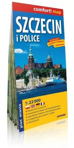 Szczecin i Police; laminowany plan miasta 1:22 000