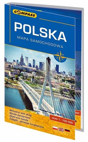 POLSKA. MAPA SAMOCHODOWA W SKALI 1:700 000