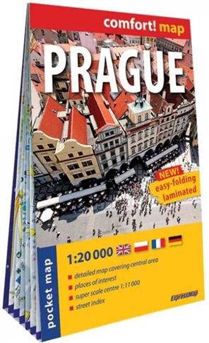 Praga (Prague). Laminowany plan miasta, kieszonkow