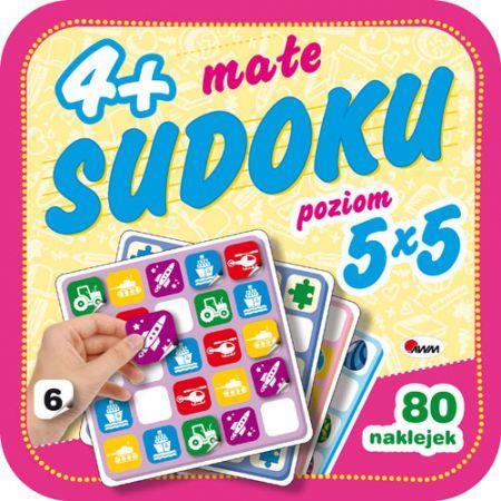 MAŁE SUDOKU. 4+ POZIOM 5X5. 80 NAKLEJEK RÓŻOWE