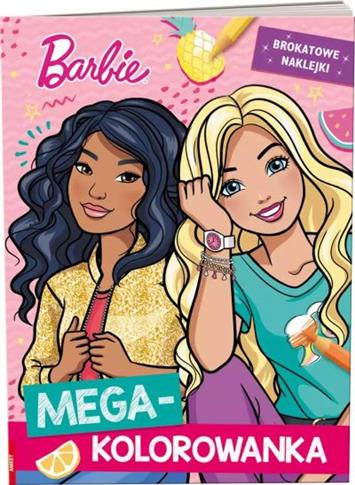 BARBIE MEGAKOLOROWANKA BROKATOWE NAKLEJKI