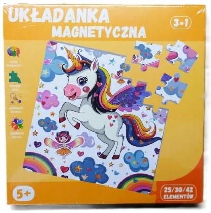 PUZZLE UKŁADANKA MAGNETYCZNA 3 w 1 QBI JEDNOROŻCE