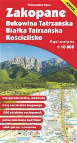 MAPA ZAKOPANE BUKOWINA TATRZAŃSKA BIAŁKA TATRZAŃSK