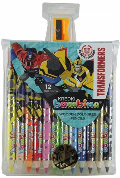 KREDKI BAMBINO TRANSFORMERS 12 KOL + TEMPERÓWKA