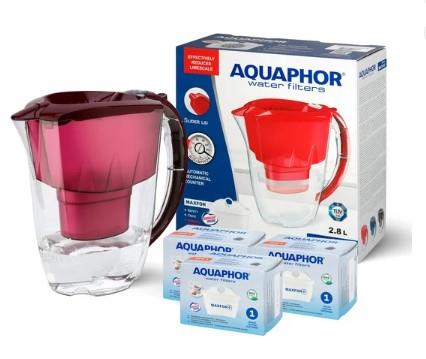 Dzbanek filtrujący AQUAPHOR Amethyst, 2.8 l, wiśni