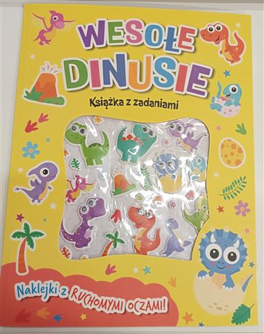WESOŁE DINUSIE KSIAŻKA Z ZADANIAMI NAKLEJKI