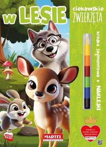 KOLOROWANKA Z KREDKĄ I NAKLEJKAMI. CIEKAWSKIE ZWIE