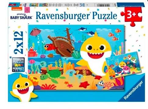 Ravensburger, puzzle, Baby Shark, 2x12 el.