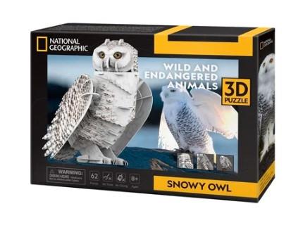 Puzzle 3D, Cubic Fun, National Geographic, Puchacz