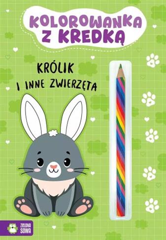 Kolorowanka z kredką. Królik i inne zwierzęta