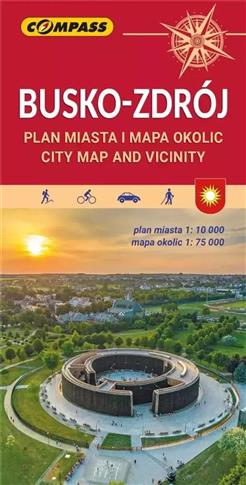 Plan miasta - Busko-Zdrój 1:10 000, okolice 1:75 0